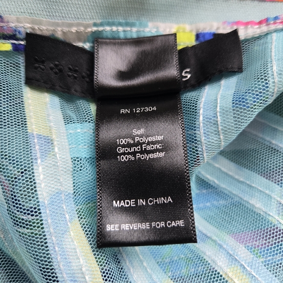 Ali Miles Size PL Sheer Mesh Front Zip Jacket Abstract Multi Color Design - Picture 9 of 12